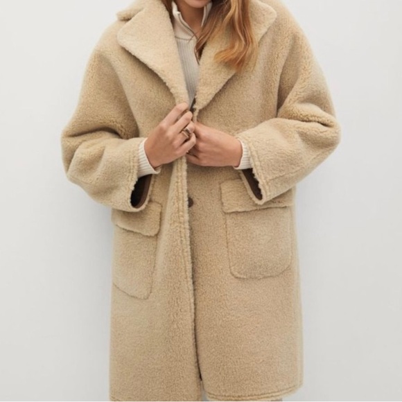 Mango Reversible Suede/Shearling Coat - Picture 5 of 15